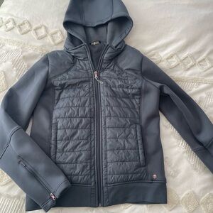 Blue Gray Hooded Calia Jacket